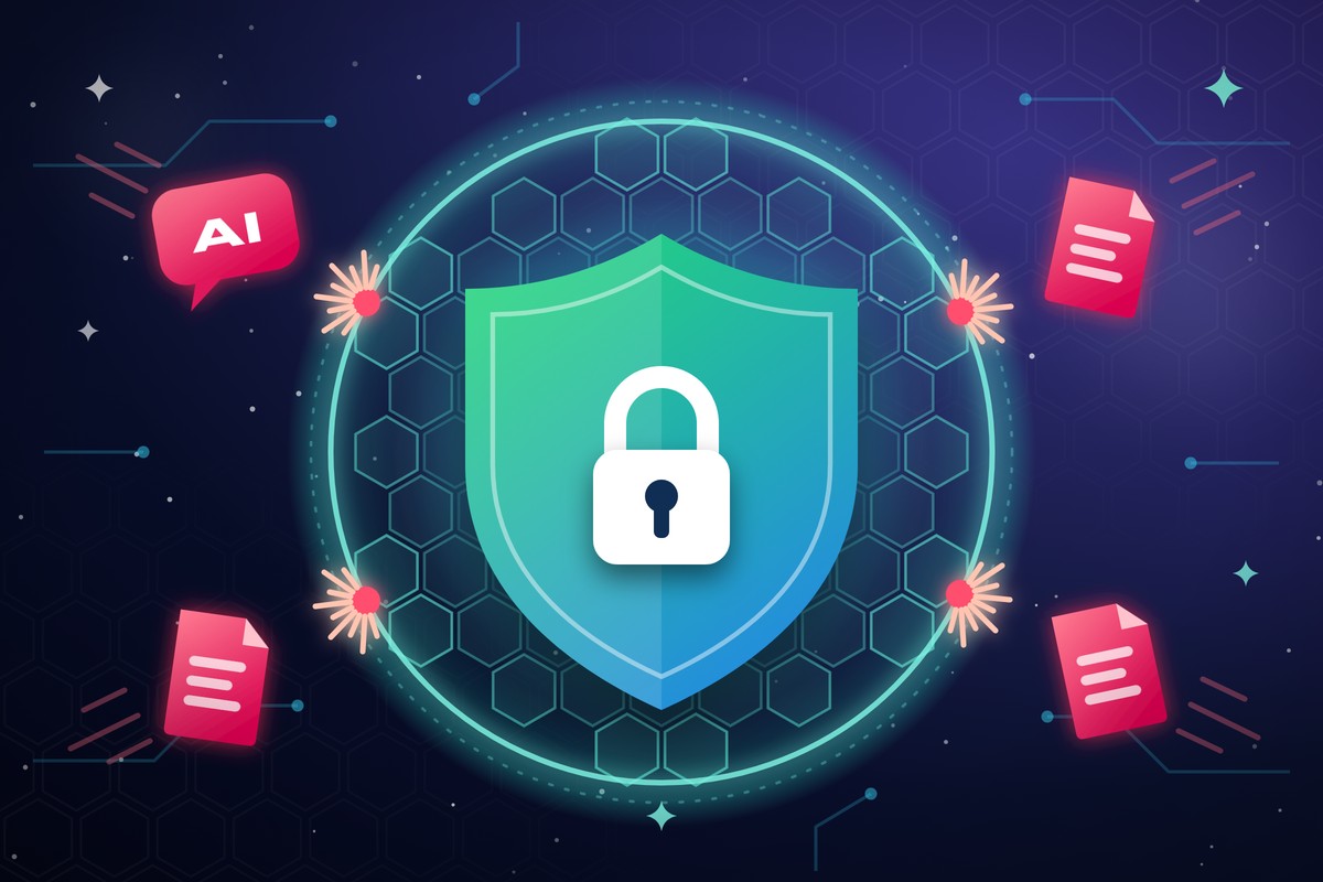 AI security: a shield and lock protecting company data from leaks and unapproved AI tools